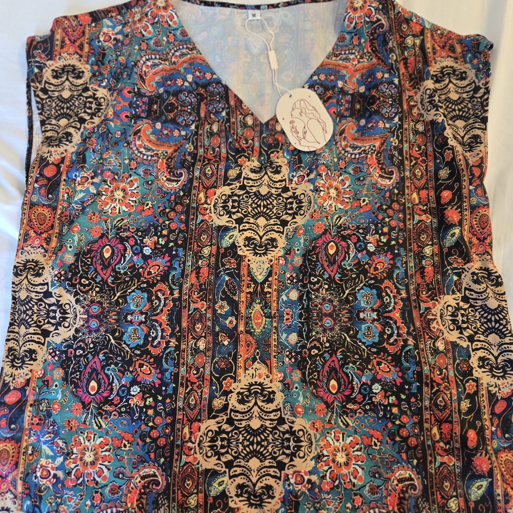 Colorful Paisley Women's Top Blouse